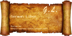 German Libor névjegykártya
